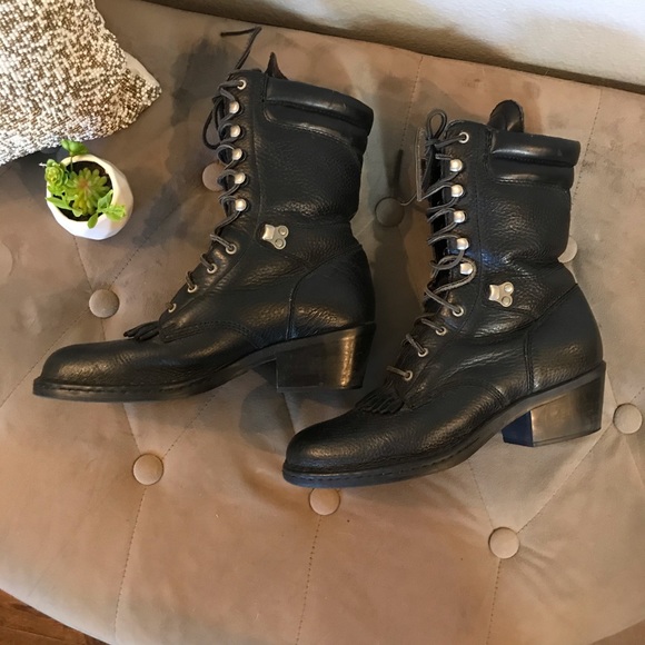 Vintage Shoes - VINTAGE Leather Lacer Boots